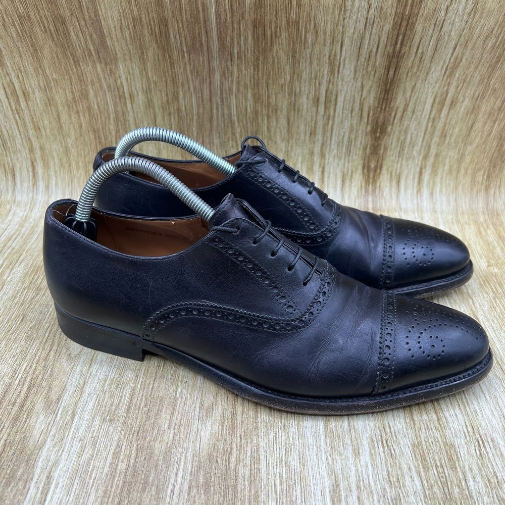Ralph Lauren Purple Label Oxford Men's Size 8 D Black Leather Made In Italy